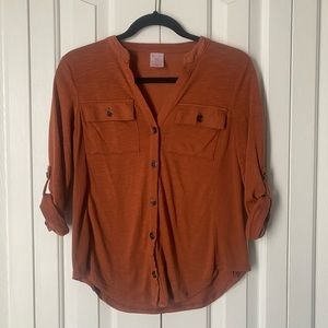 NO BOUNDARIES BUTTON DOWN 3/4 LENGTH SLEEVE - SMALL (3-5)